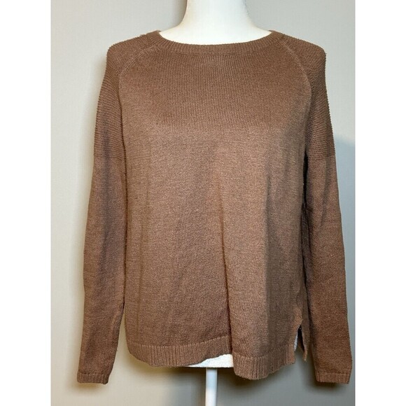 Old Navy Sweater Brown Pullover Round Neck Long Sleeves Knit Women’s Small - Picture 1 of 9